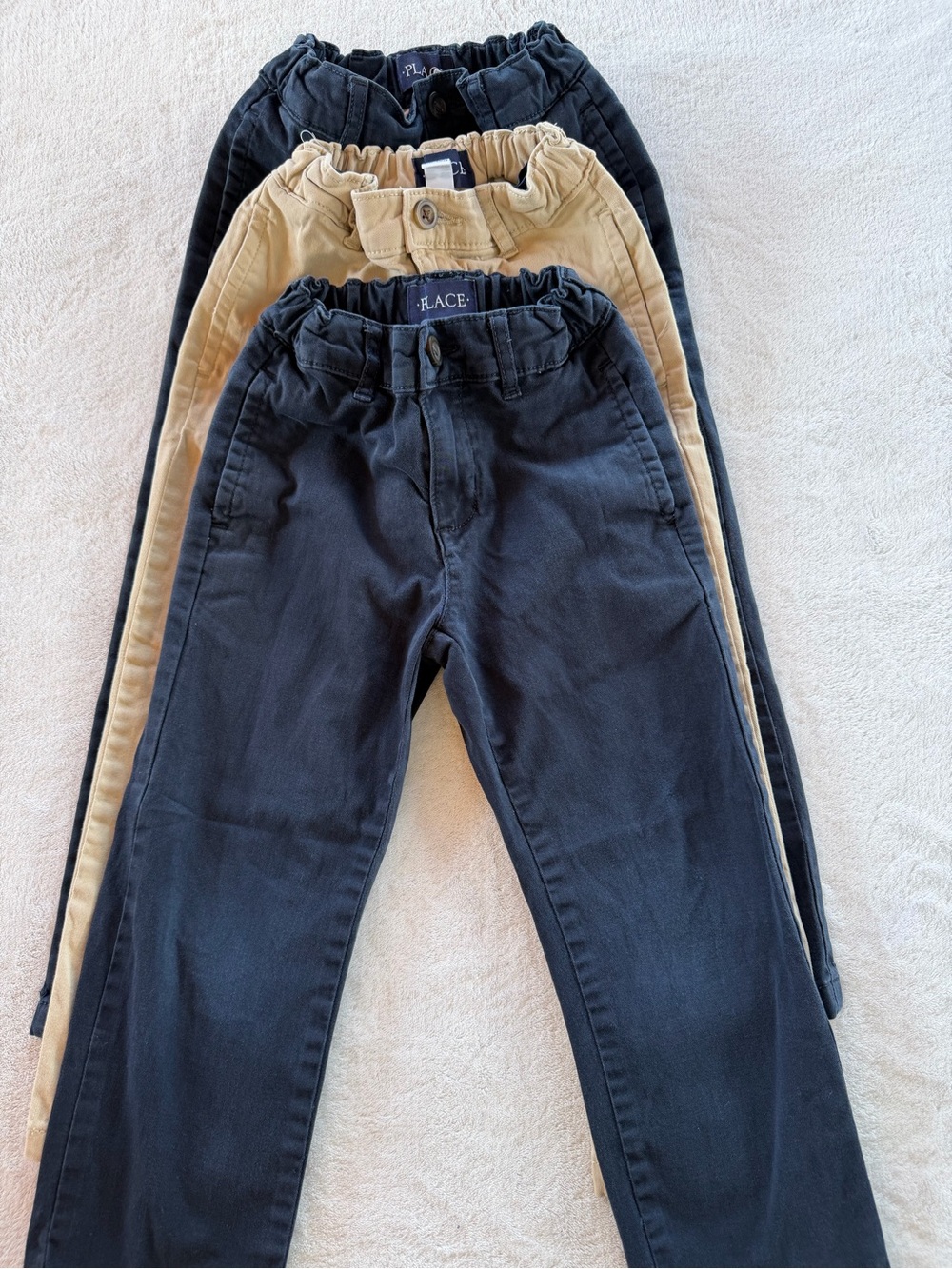 Bundle-Uniform 3Pants-The Children's Place-Boys Pull-On-Navy & Khaki Size 5 - Picture 14 of 14